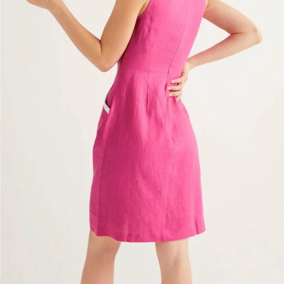 NWT Boden Cleonie Linen Shift Dress - Color: Bright Camellia - Size 6R - Picture 4 of 5